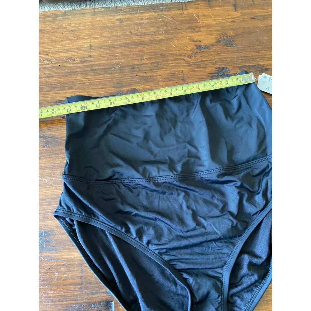 Leilani Womens Size 14‎ NWT High Waisted Tummy Thinner Bikini Bottom Black